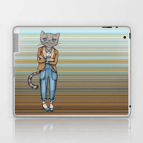 Hipster Kitty Cool Laptop & iPad Skin