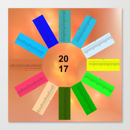 Calendar 2017 en easy star Canvas Print