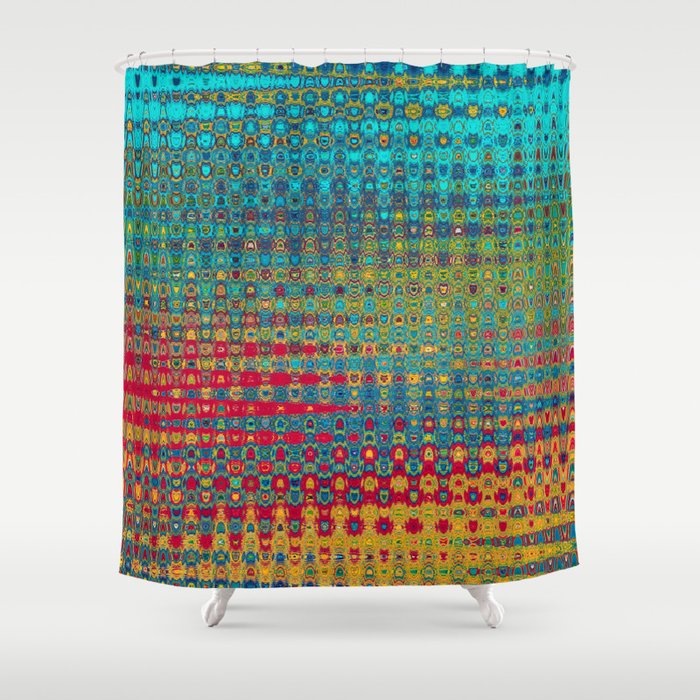 Colorful Zigzag Wave Abstract Shower Curtain