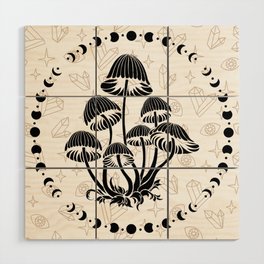 Moons and Shrooms Wood Wall Art