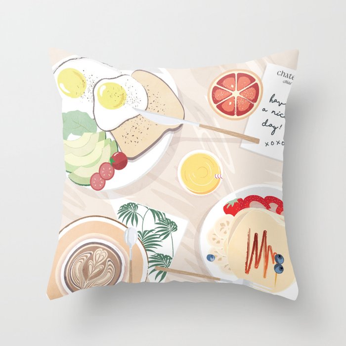 Breakfast in Bed (Los Angeles) Throw Pillow