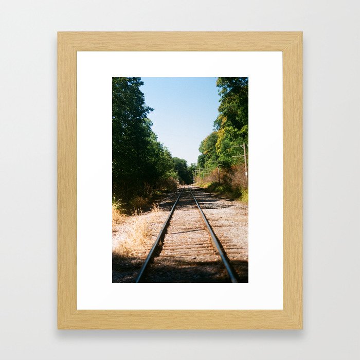 railroad tracks Framed Art Print