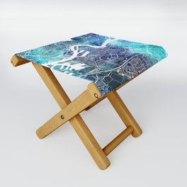 Rotterdam Map Netherlands Holland Map Navy Blue Turquoise Watercolor Folding Stool