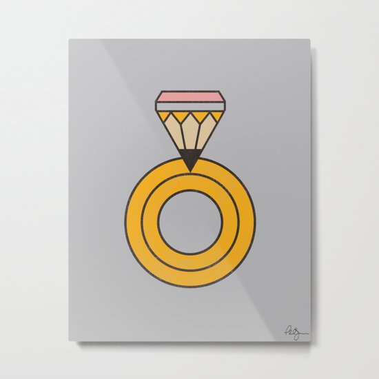 Draw Ring Metal Print