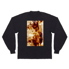 Creamy White and Caramel Marble Texture Long Sleeve T-shirt