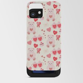 Valentine's Day Teddy Bear Pattern iPhone Card Case