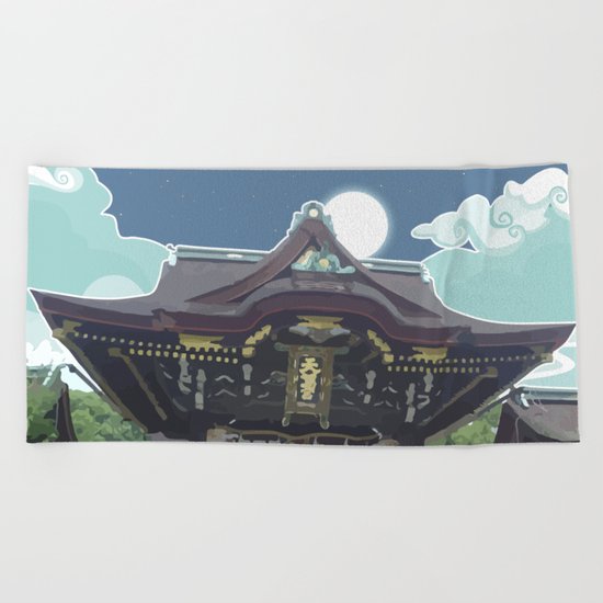 Night in Japan Beach Towel