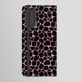 Black Pink Giraffe Skin Print Android Wallet Case