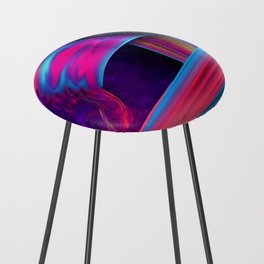 Neon twisted space #1 Counter Stool