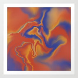 Red Yellow Blue Primary Colour Marble Art Print