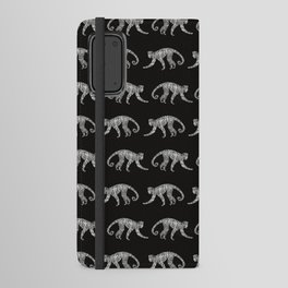 Zebra-print monkeys on black background Android Wallet Case