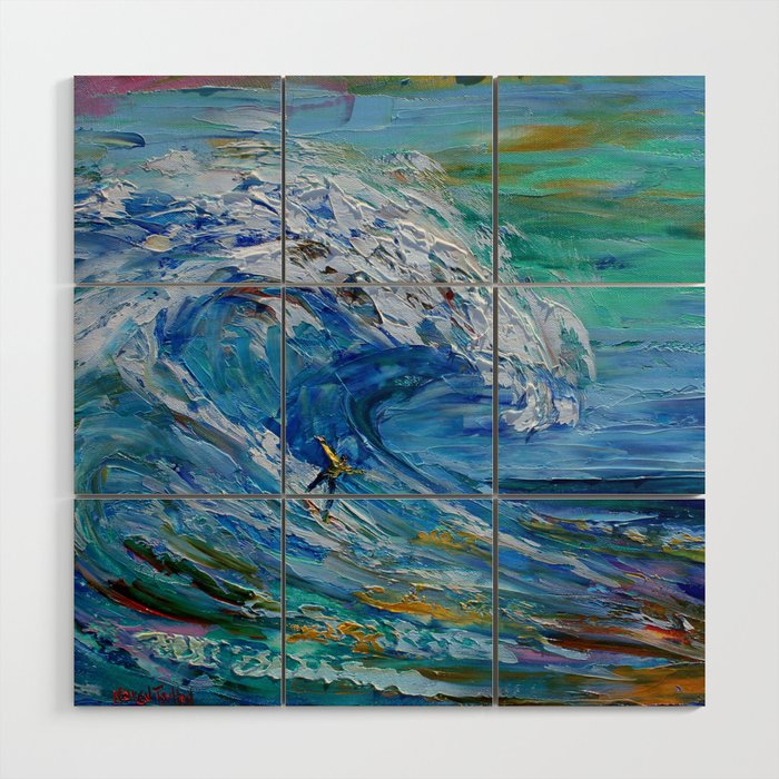 The Wave Surfer Wood Wall Art