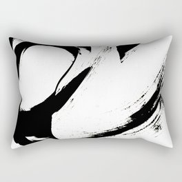 Brushstroke 6: a minimal, abstract, black and white piece Rectangular Pillow