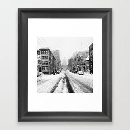 Snowy Street Framed Art Print