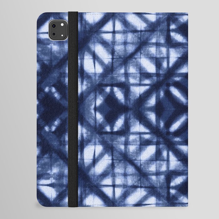 Dark indigo blue diamond squares iPad Folio Case