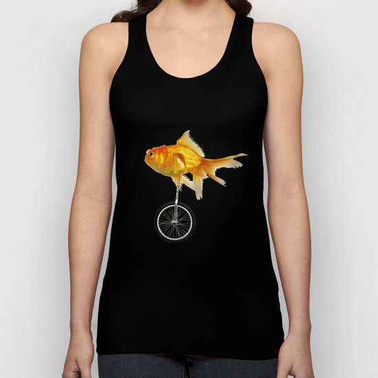unicycle gold fish -2 Unisex Tank Top