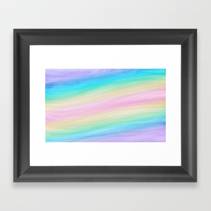 Pastel Unicorn Rainbow Watercolor Dream #2 #painting #decor #art #society6 Framed Art Print