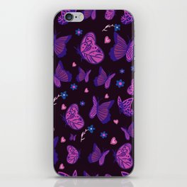 Purple Black butterfly pattern  iPhone Skin