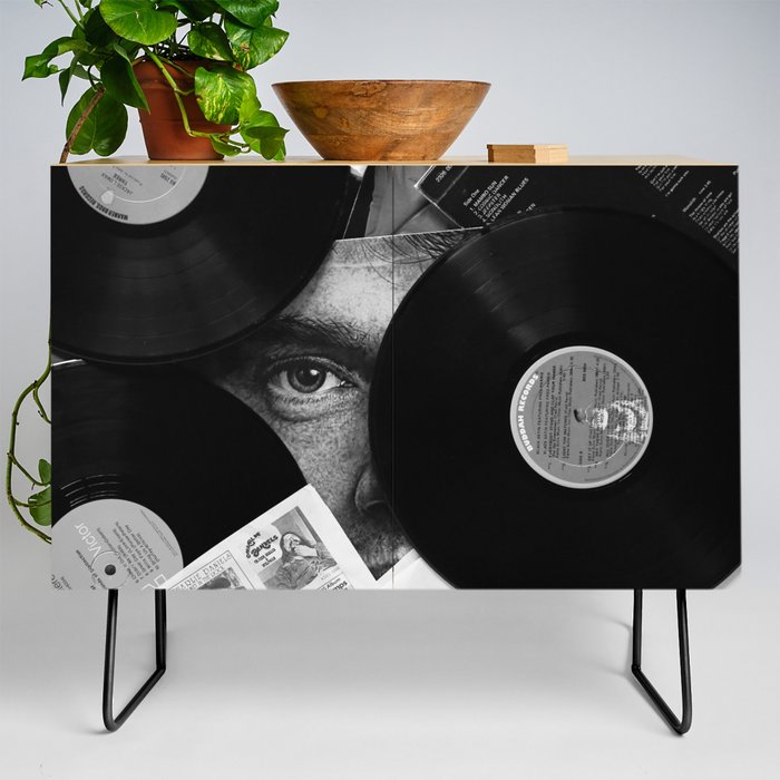 Long-playing Records and Covers in Black and White - Good Memories #decor #society6 #buyart Credenza