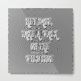 Trippy Wild Side Metal Print | Trippy, Popular, Abstract, Classic, Digital, Graphicdesign, Text, Acid, Rock, Stripes 