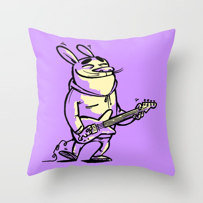 Beat Bunny Throw Pillow