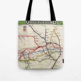 Pocket Map London underground railways. Tote Bag