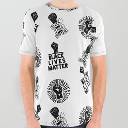 black lives matter protest seamless pattern All Over Graphic Tee