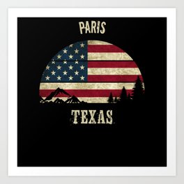 Paris Texas Art Print | Texas State, Paris 4Th Of July, Paris Texas Gifts, Graphicdesign, American Flag, America, Usa Flag, Texas, Paris Usa Flag, Paris 