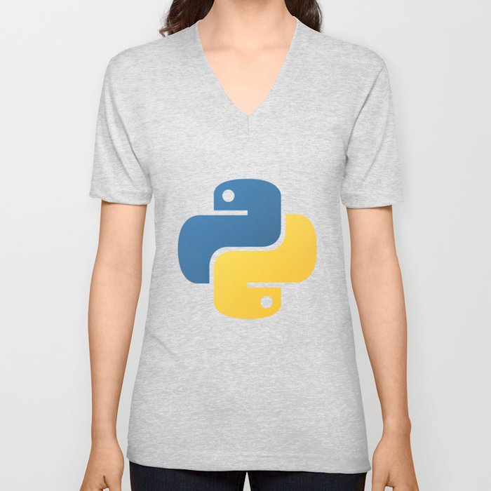 Python Official Logo Scripting Programming Language V Neck T Shirt