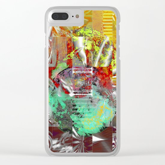 technical mosaic world Clear iPhone Case