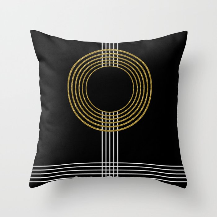 GUITAR IN ABSTRACT (geometric art deco) Throw Pillow
