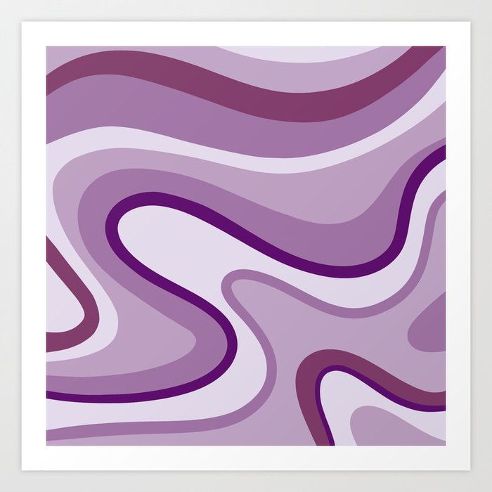Purple Marble Swirl Art Print