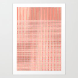 Abstract Stripes in Coral Art Print