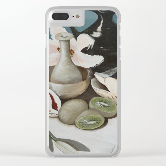 Kiwi fruit & Lillies Clear iPhone Case