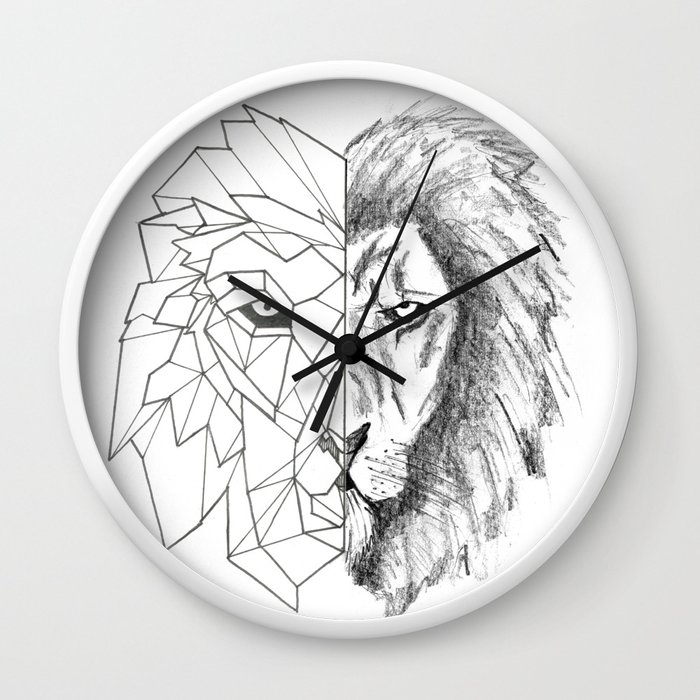 Details about   Wall Clock On Glass Lion Animal Illustration 12 shapes it 3067 show original title 