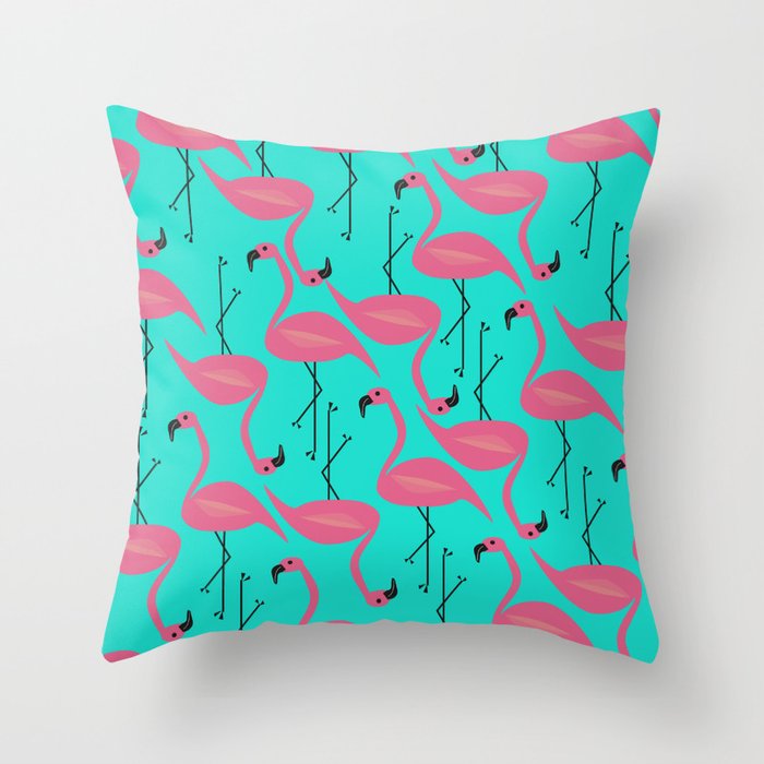 Bright flamingo Throw Pillow