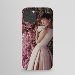 Audrey Hepburn Flowers iPhone Case