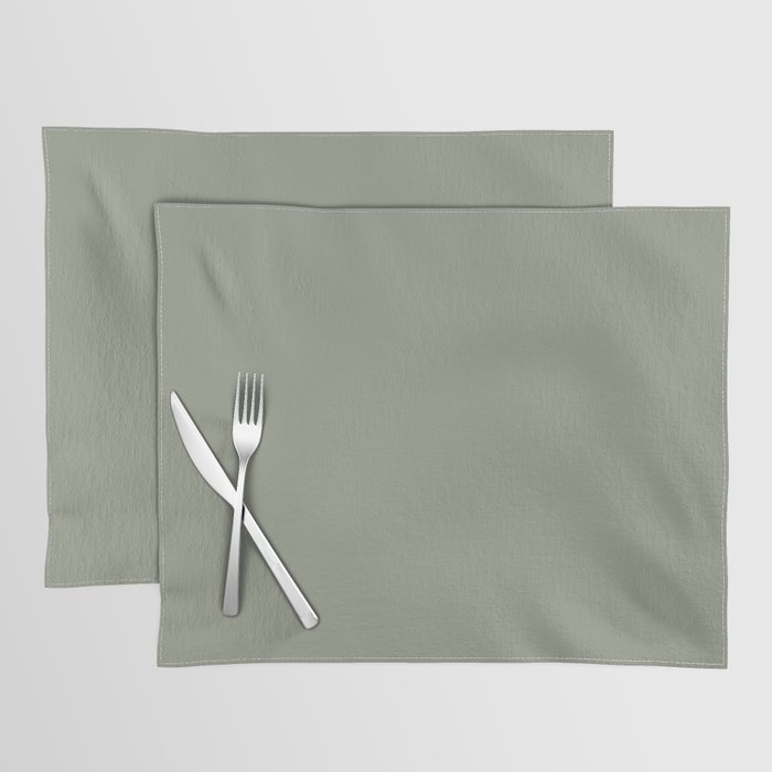 Medium Sage Green Solid Color Coordinates w/ Dutch Boy 2022 Color of the Year Cypress Garden 424-4DB Placemat