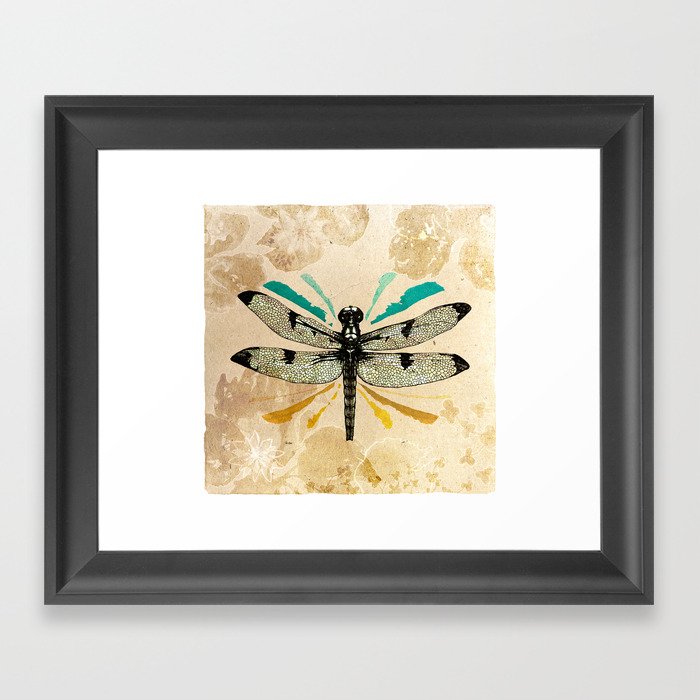 Autumn dragonfly Framed Art Print