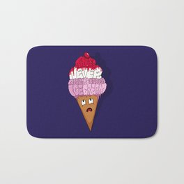 There's Never Gonna Be Enough Ice Cream! Bath Mat | Funny, Typography, Food, Illustration 