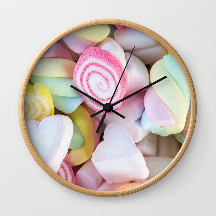 Pastel Rainbow Candy Wall Clock