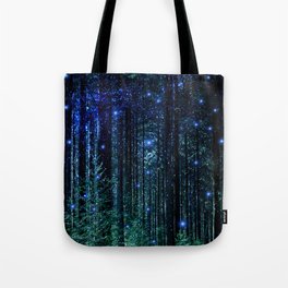 Magical Woodland Umhängetasche | Trees, Milkyway, Fantasy, Blue, Glowing, Christmas, Decor, Glow, Home, Stars 