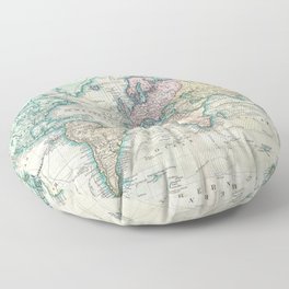 Vintage Map of The World (1801) Floor Pillow