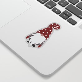 Christmas Gnome Polka Dots Hat Sticker