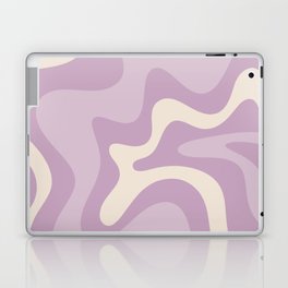 Retro Liquid Swirl Abstract Pattern Lilac Lavender Purple Cream Laptop Skin