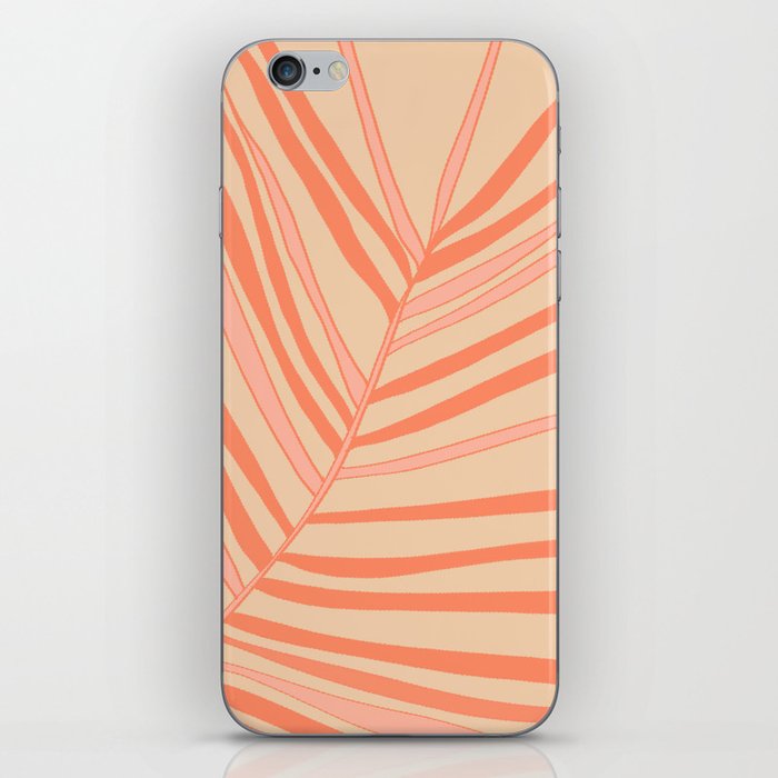 Peach Tropical Palm Minimalist iPhone Skin