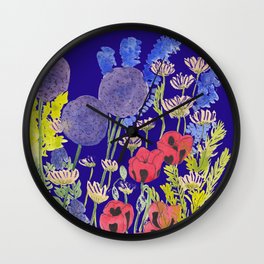 Spring Meadow-Royal blue Wall Clock