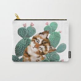 Cat and Cactus Carry-All Pouch