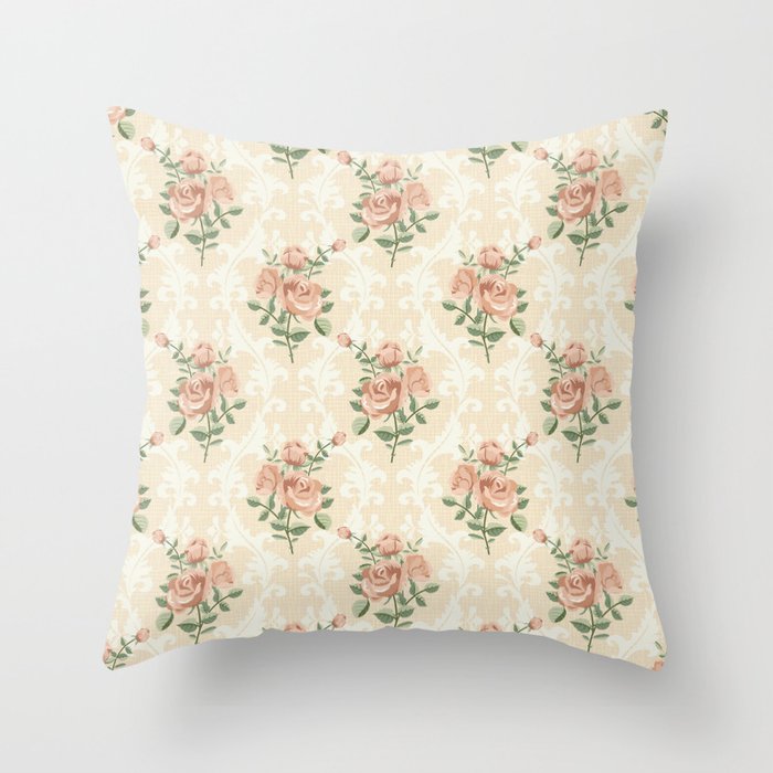 Rose vintage pattern  Throw Pillow