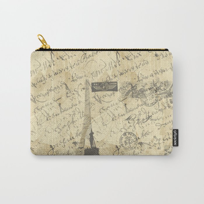 Parisian French Script Carry-All Pouch